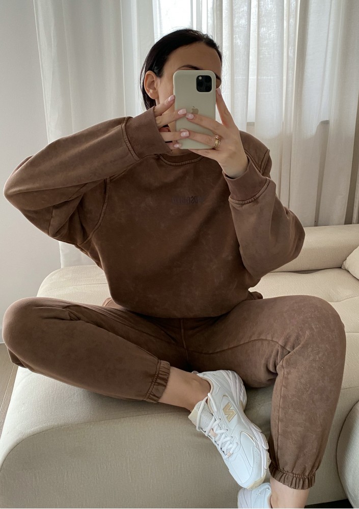Tiffi - Brown vintage wash sweatpants