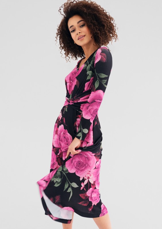 Betty - Coctail midi dress with a floral print