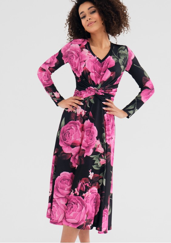 Betty - Coctail midi dress with a floral print