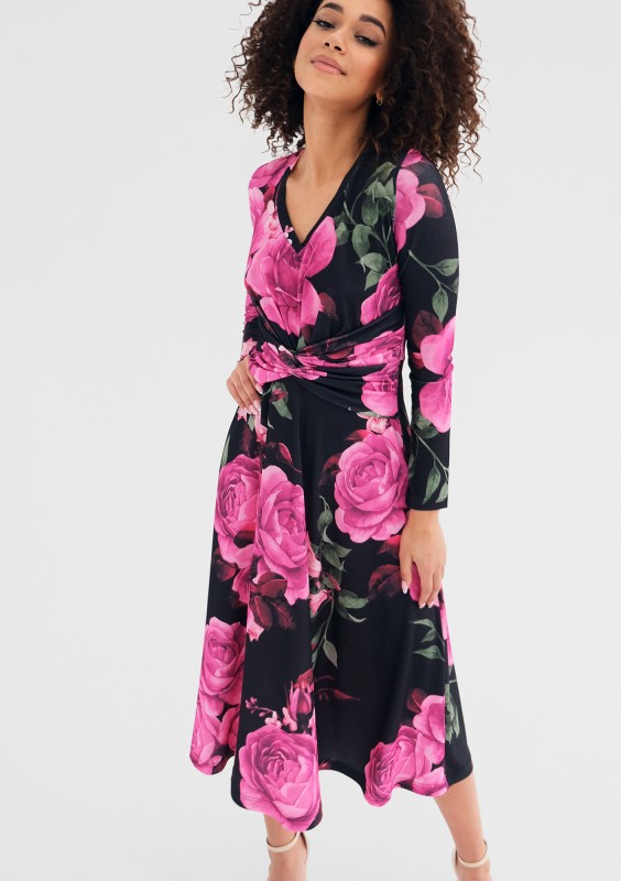 Betty - Coctail midi dress with a floral print