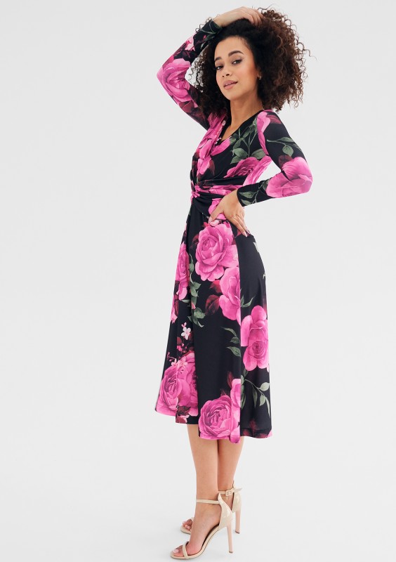Betty - Coctail midi dress with a floral print