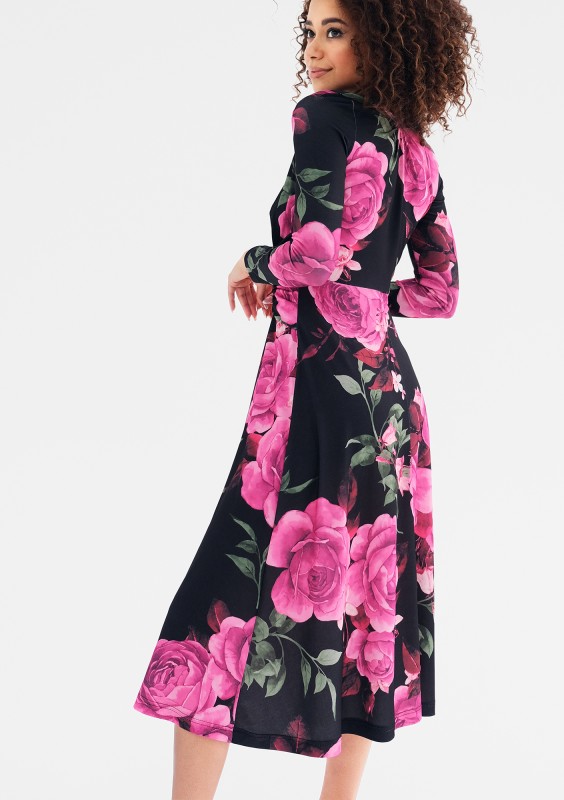 Betty - Coctail midi dress with a floral print