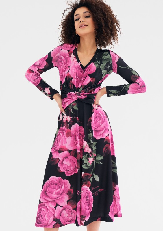 Betty - Coctail midi dress with a floral print