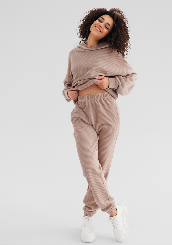 Jogg - Beige corded velvet hoodie