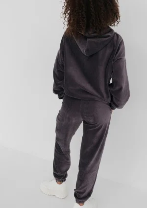 Jogg - Grey corded velvet hoodie