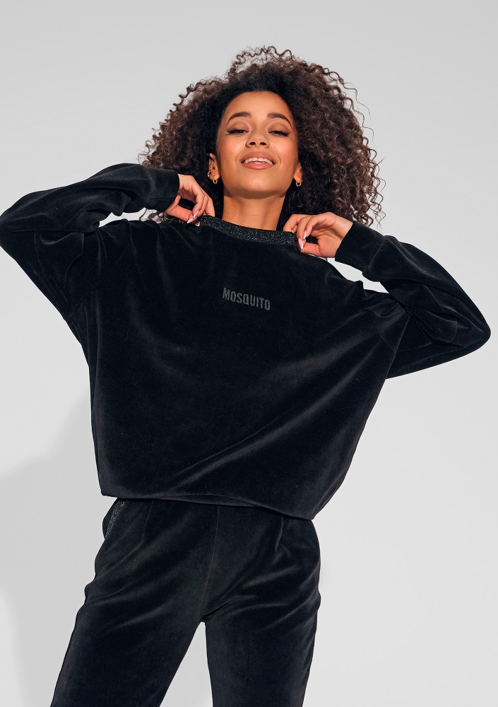 Fabi - Black jumper with a shiny neckline