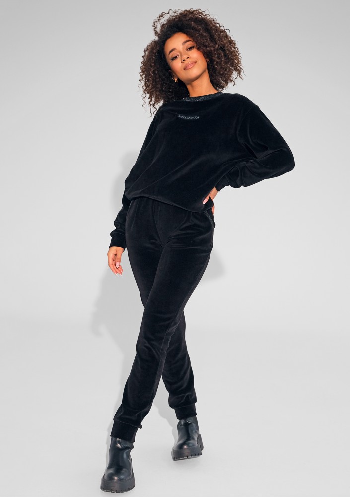 Fabi - Black jumper with a shiny neckline