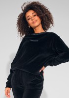 Fabi - Black jumper with a shiny neckline