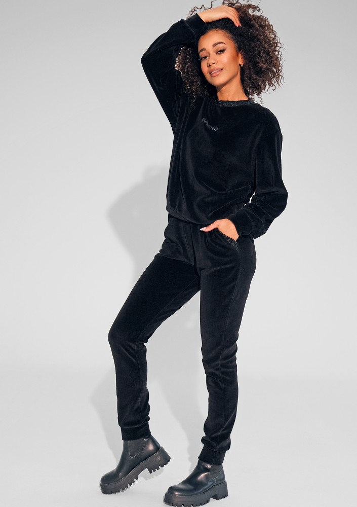 Fabi - Black jumper with a shiny neckline