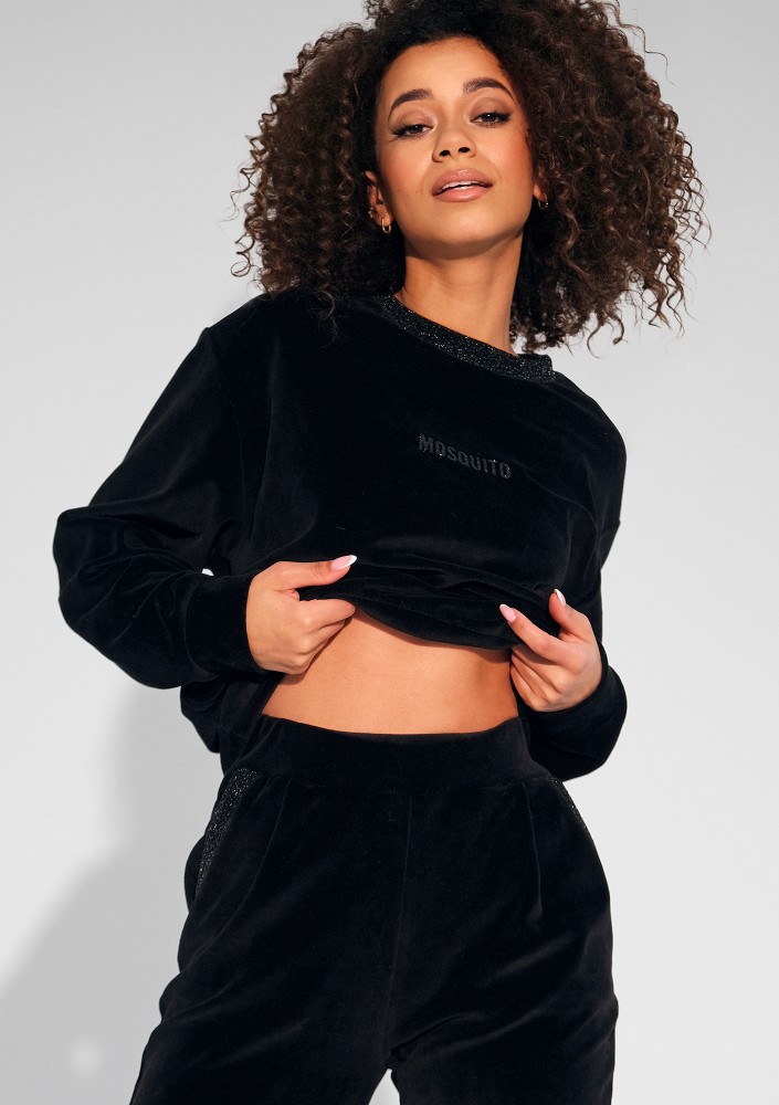 Fabi - Black jumper with a shiny neckline