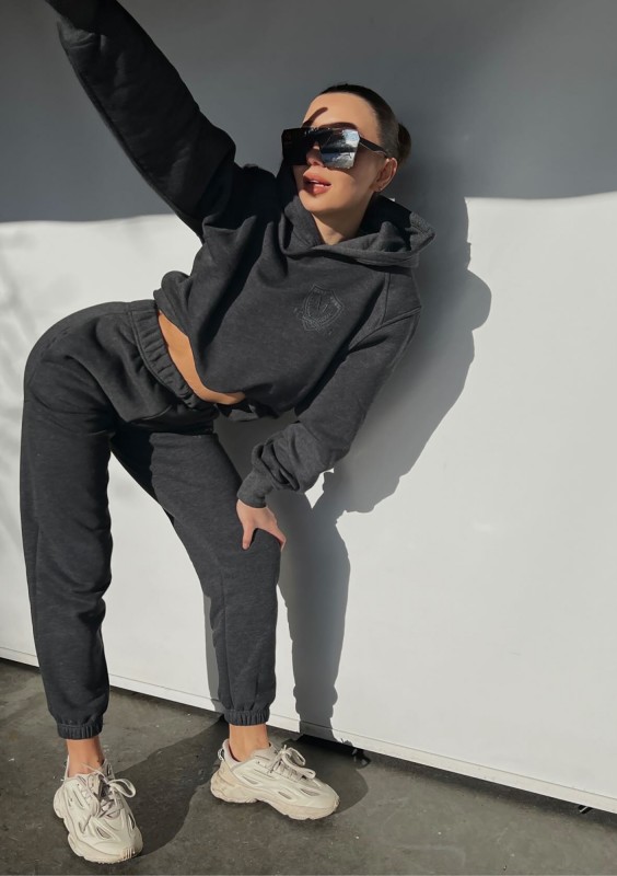 Embly - Melange graphite grey hoodie