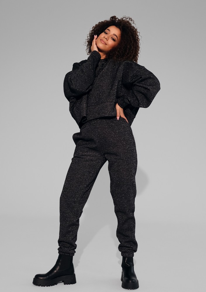 Shore - Black shiny sweatpants