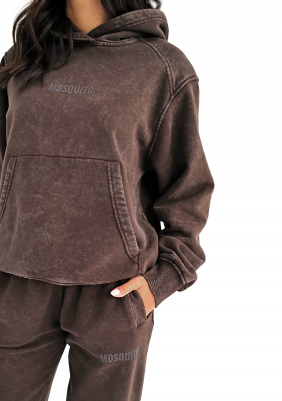 Sabo - Dark brown vintage wash hoodie
