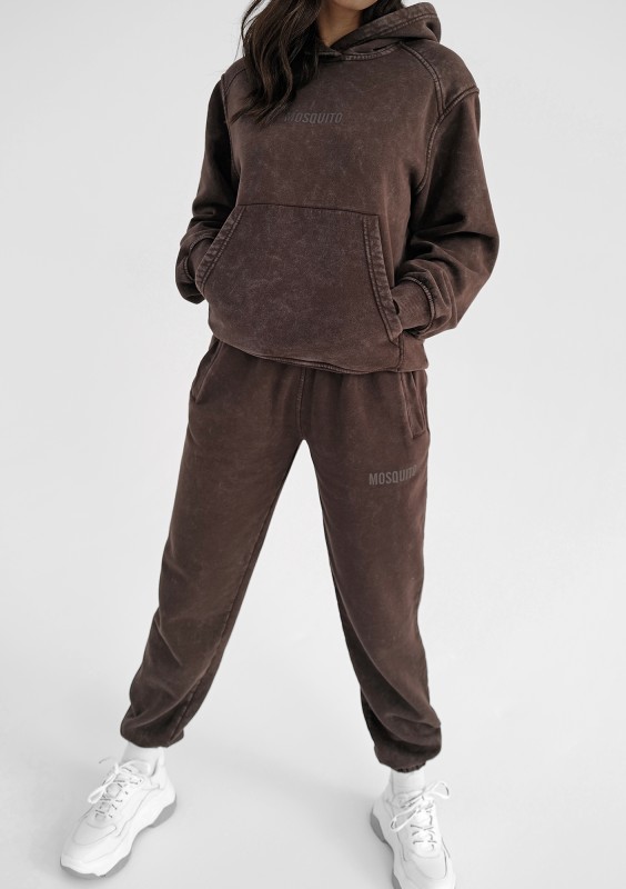 Sabo - Dark brown vintage wash sweatpants