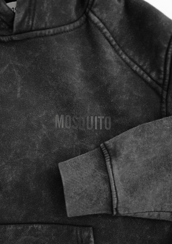 Sabo - Bluza z kapturem z efektem sprania Czarna