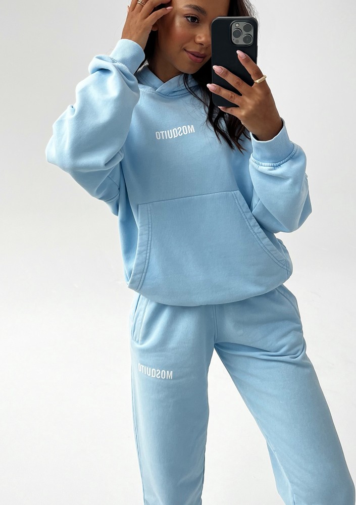 Sabo - Baby blue vintage wash hoodie