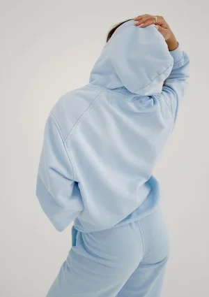 Sabo - Bluza z kapturem z efektem sprania Baby Blue