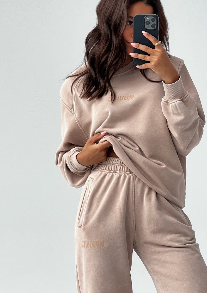 Tiffi - Beige vintage wash sweatpants