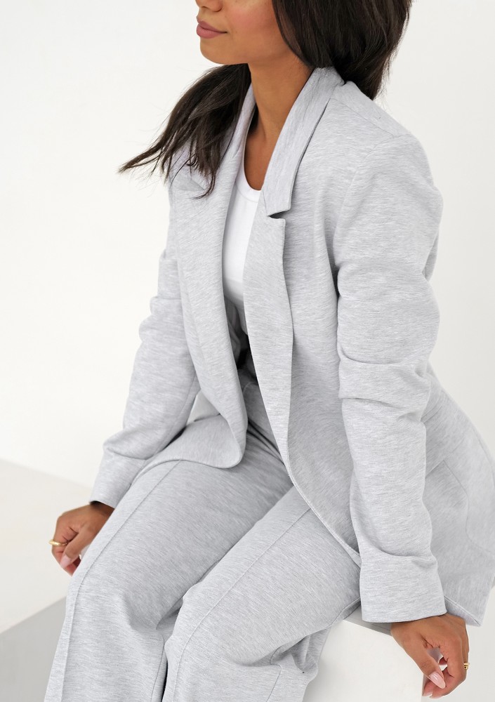Zura - Light melange grey oversize blazer