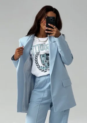 Zura - Marynarka damska oversize Niebieska