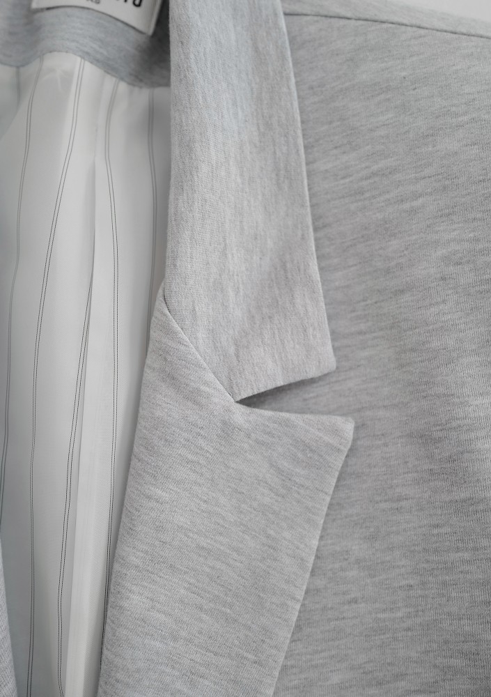 Zura - Light melange grey oversize blazer