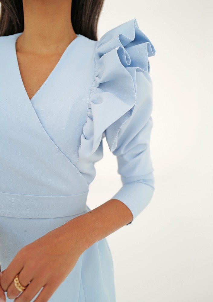 Donata - light blue mini wrap dress