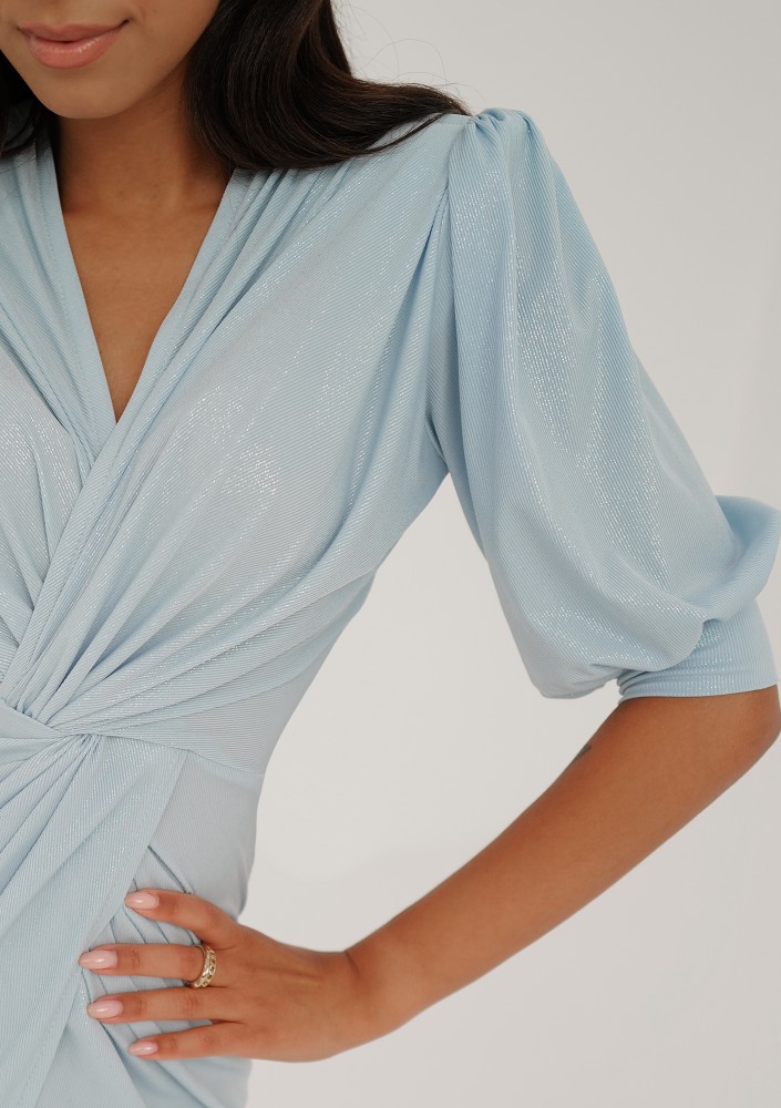 Zoela - Shiny light blue dress