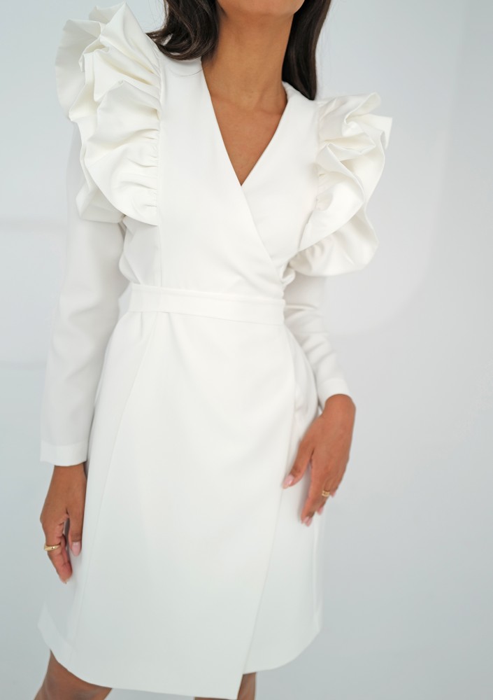 Donata - Ecrue mini wrap dress