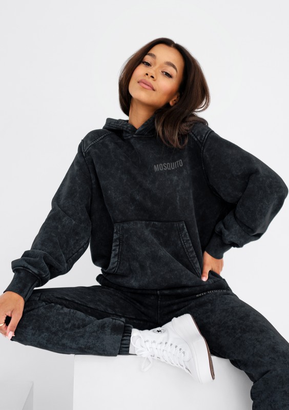 Sabo - Black vintage wash hoodie