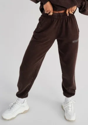 Sabo - Spodnie z efektem sprania Dark Brown