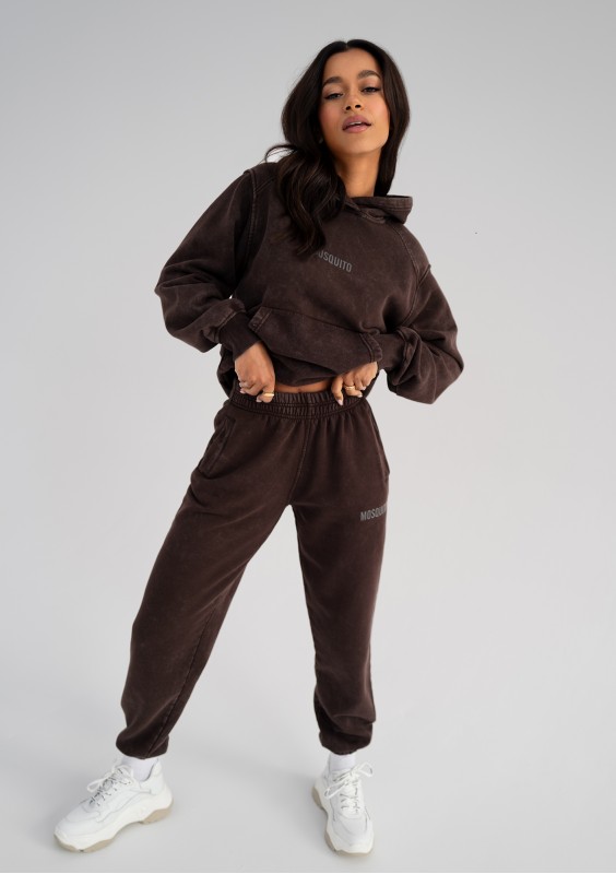 Sabo - Dark brown vintage wash sweatpants