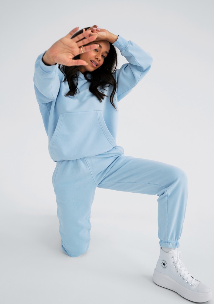 Sabo - Baby blue vintage wash hoodie