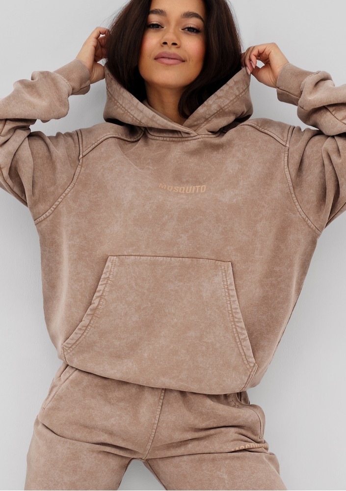 Sabo - Coffee beige vintage wash hoodie