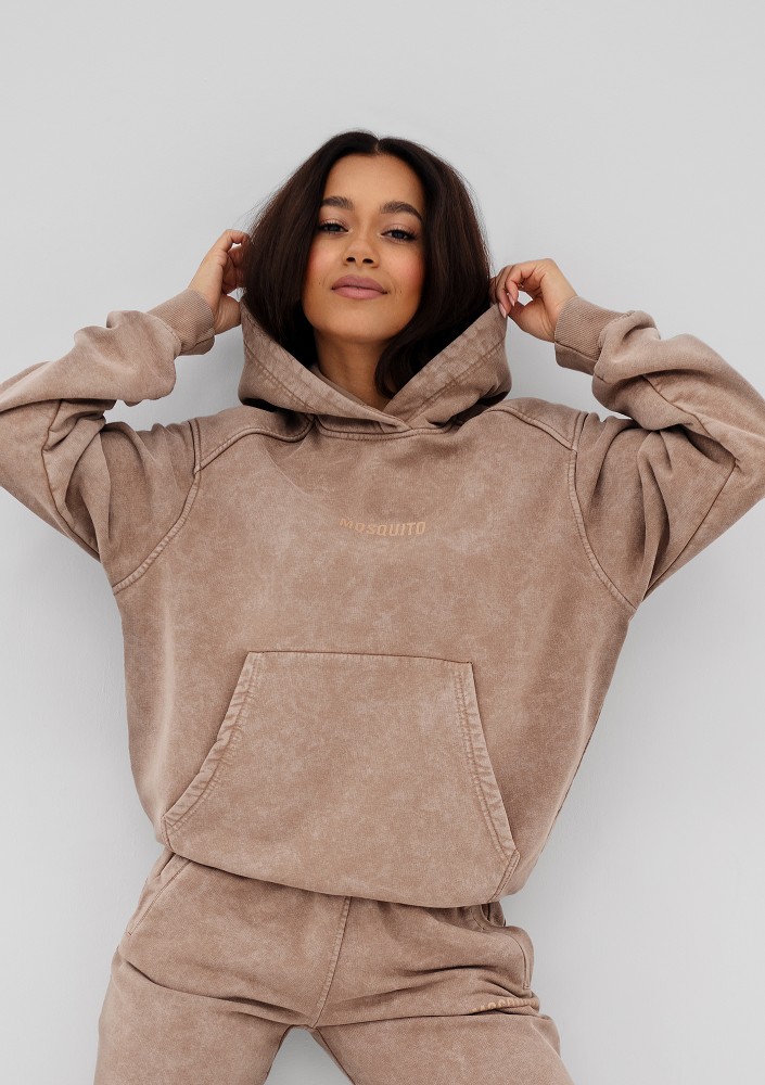 Sabo - Coffee beige vintage wash hoodie