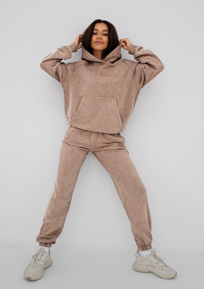 Sabo - Coffee beige vintage wash sweatpants