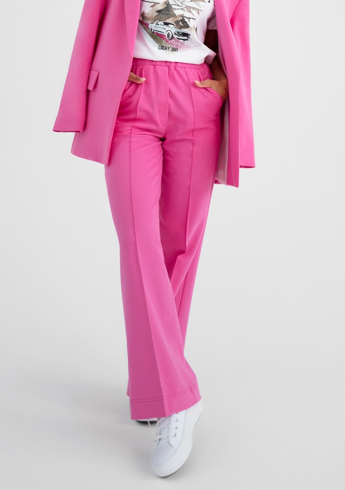 Ellis - Loose fuxia pink cotton pants