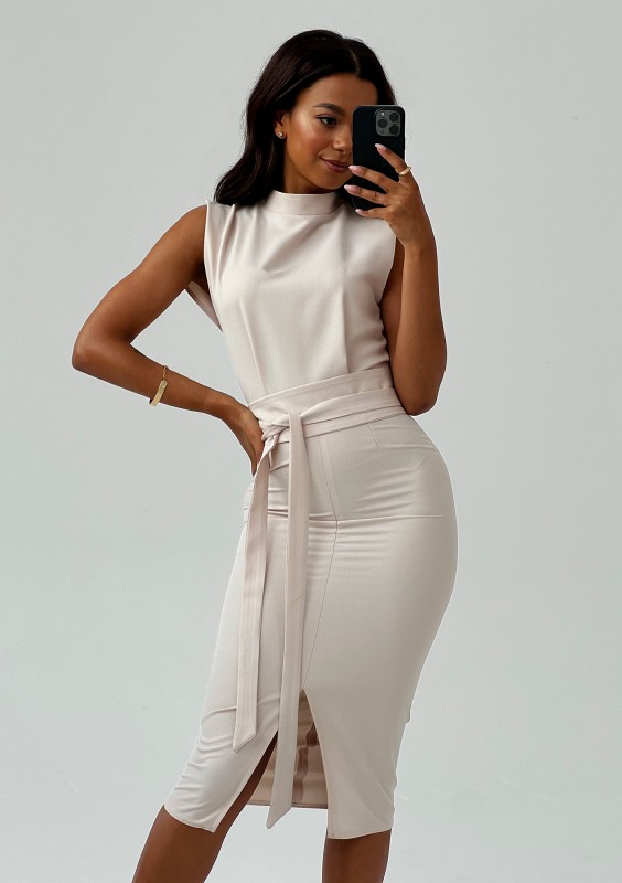 Gemma - Nude midi dress