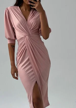 Zoela - Shiny powder pink dress