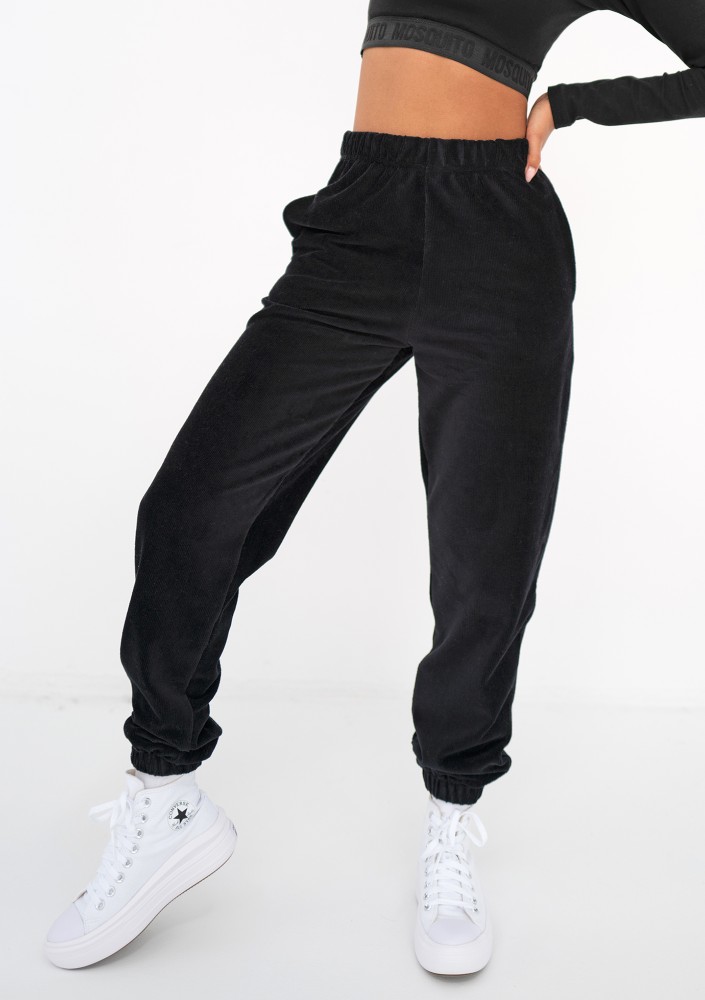 Jogg - Black corded velvet sweatpants
