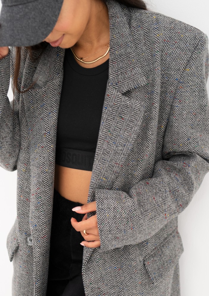 Avino - Grey chevron coat