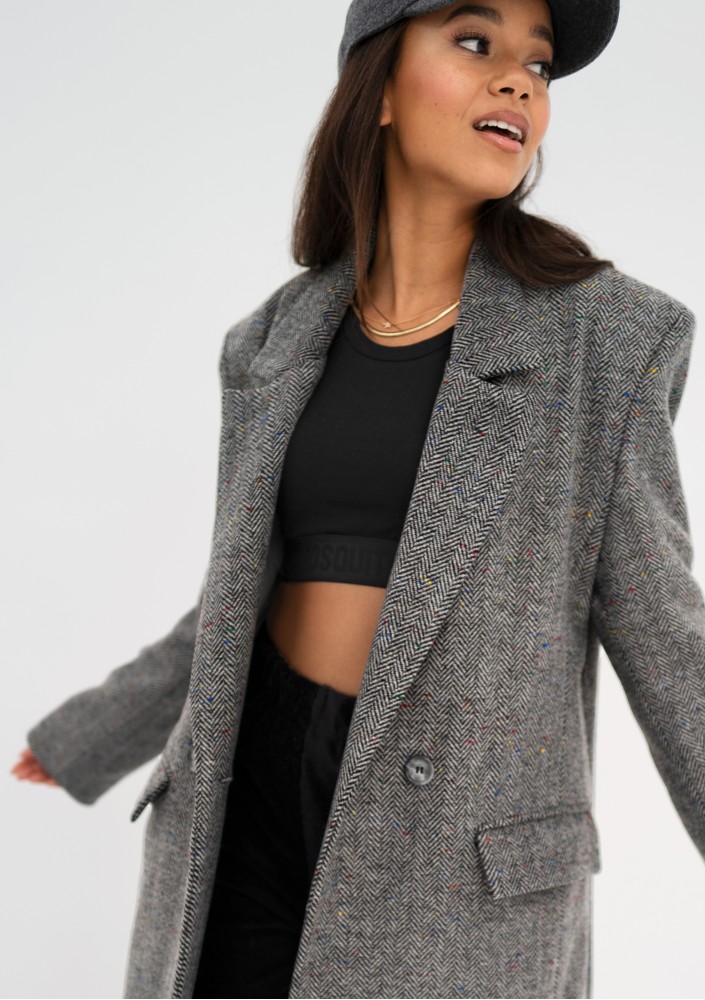 Avino - Grey chevron coat