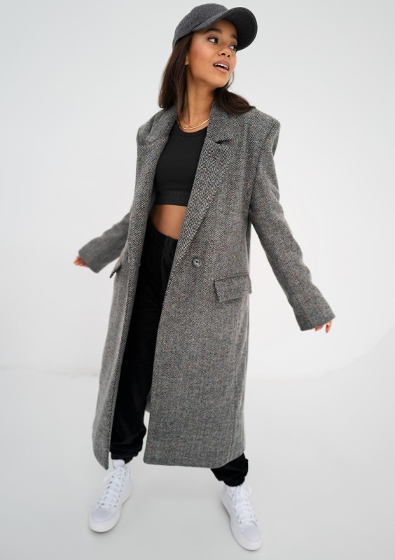 Avino - Grey chevron coat