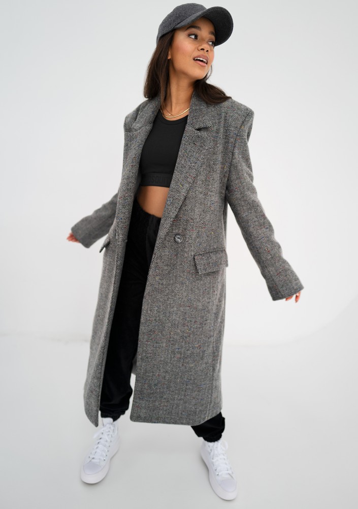 Avino - Grey chevron coat