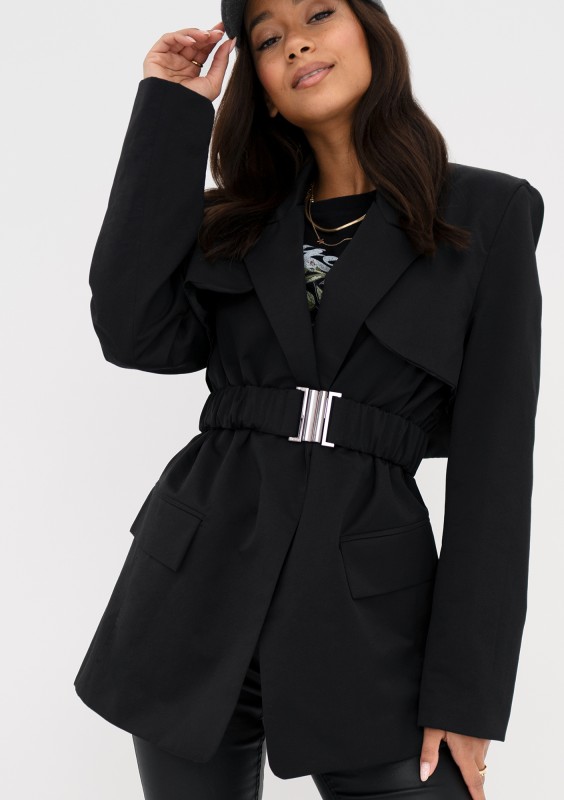 Yoro - Short black trench coat