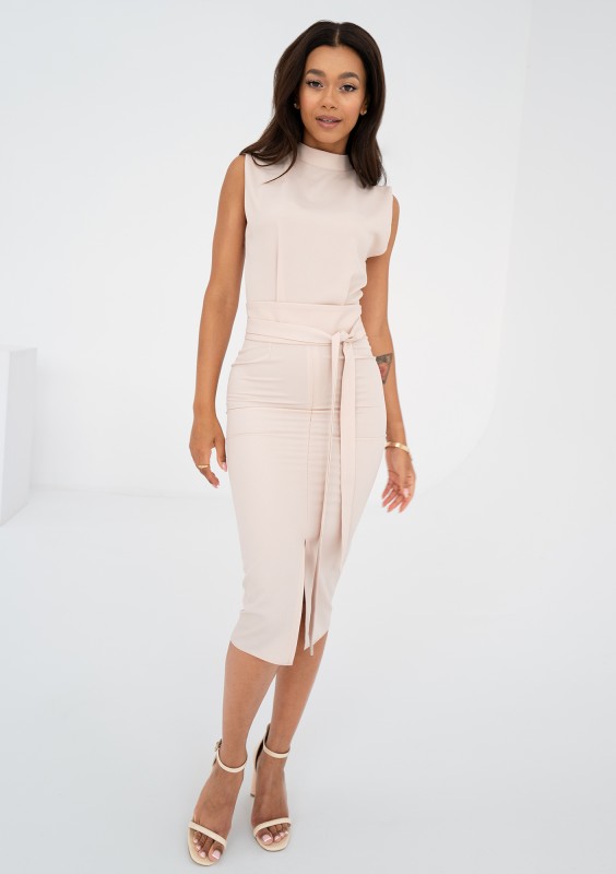 Gemma - Nude midi dress