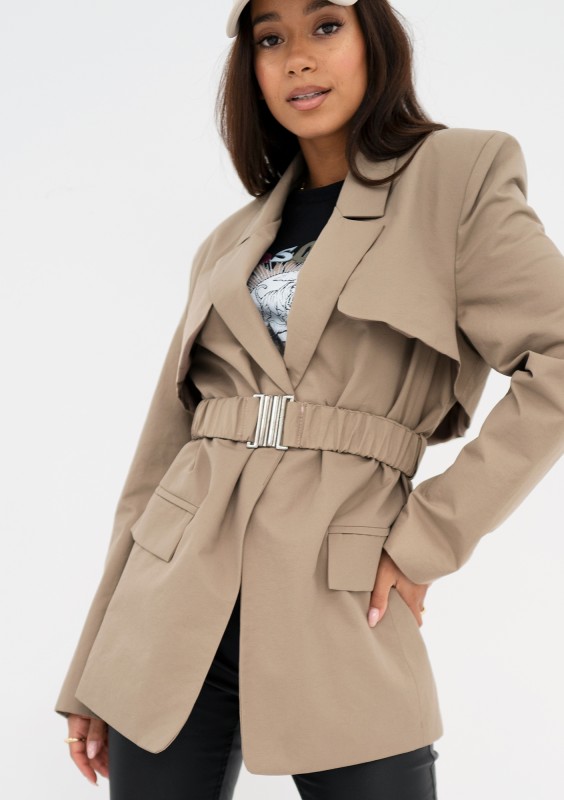 Yoro - Short beige trench coat