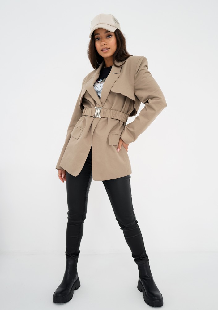 Yoro - Short beige trench coat