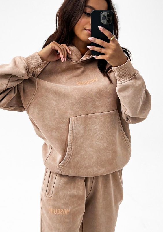 Sabo - Coffee beige vintage wash hoodie