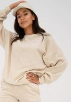 Pure - Light Sand beige velvet sweatshirt