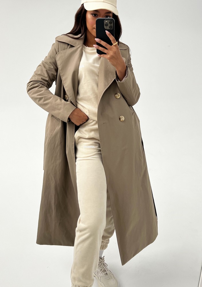 Pure - Light sand beige velvet oversize sweatpants